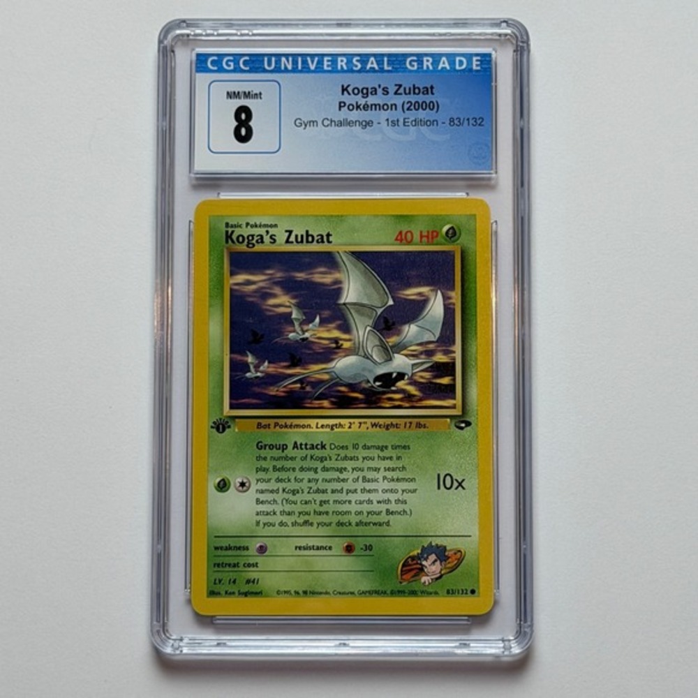 Koga's Zubat 1st Ed. 83/132 CGC 8 NM/Mint TCG Pokemon 2000 Gym Challenge WotC